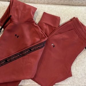 Under Armour jogger and hoodie set.